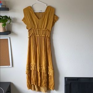 Mustard midi dress